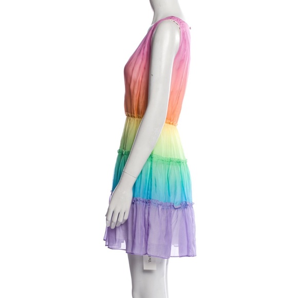 Cami NYC Egle Rainbow Silk Tiered Mini Dress XS - Picture 3 of 4